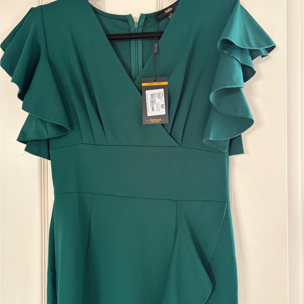 Green Ruffle Midi Dress - Picture 7 of 7
